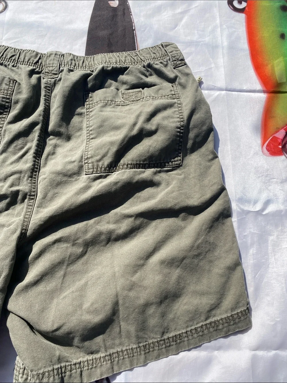 Wrangler Men's 42 Green Canvas Cargo Utility Shorts 100% Cotton